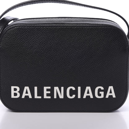 Balenciaga Grained Calfskin Logo XS Ville Top Handle Camera Bag Black White 9 of 9
