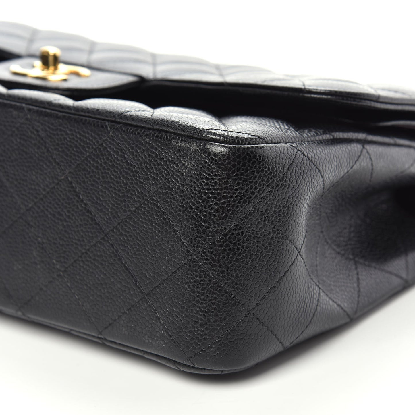 Caviar Quilted Jumbo Double Flap Black