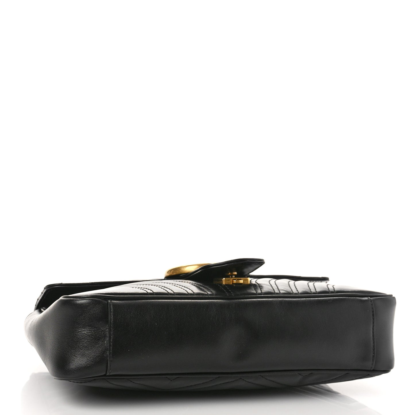 Calfskin Matelasse Medium GG Marmont Shoulder Bag Black