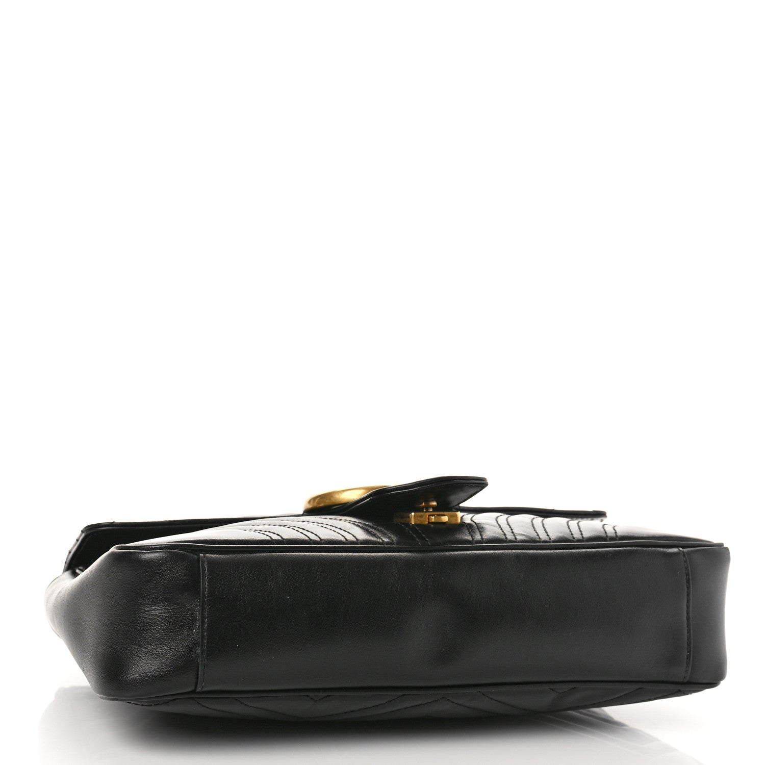 Gucci Calfskin Matelasse Medium GG Marmont Shoulder Bag Black 7 of 9