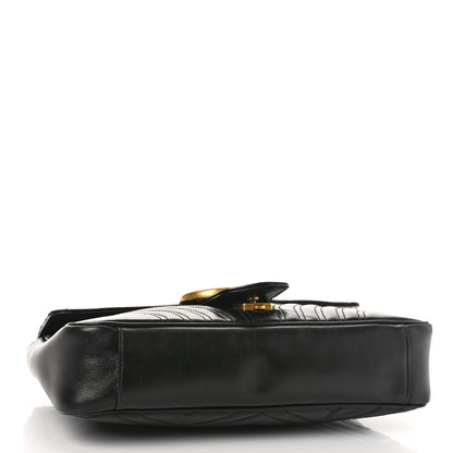 Gucci Calfskin Matelasse Medium GG Marmont Shoulder Bag Black 7 of 9