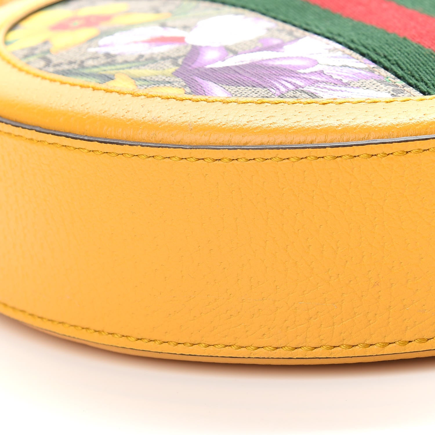 Gucci GG Supreme Monogram Flora Web Mini Ophidia Round Shoulder Bag Beige Multicolor Crop 8 of 9