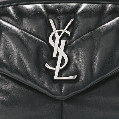 Saint Laurent Lambskin Quilted Small Loulou Puffer Monogram Chain Satchel Black 9 of 12