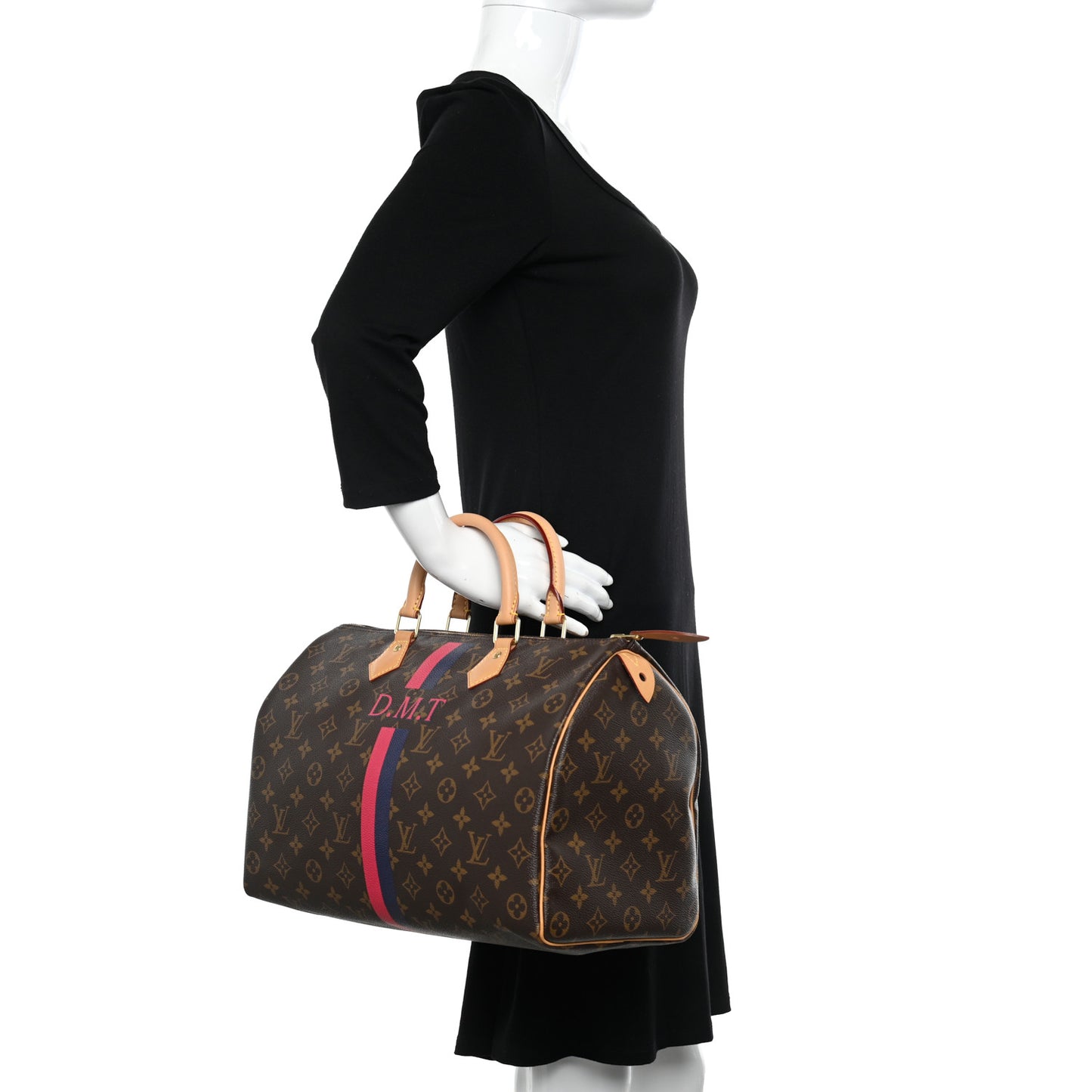 Monogram My LV Heritage Speedy 35 Fuchsia Blue Marine