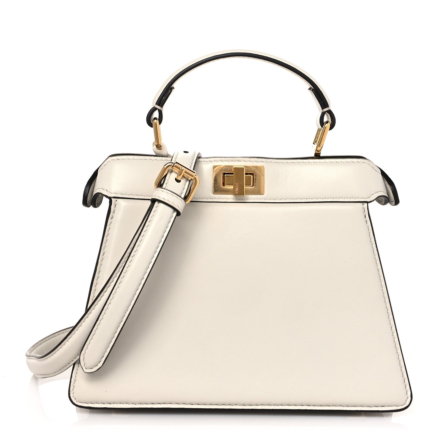 Shiny Nappa Petite Peekaboo I SEE U Satchel White