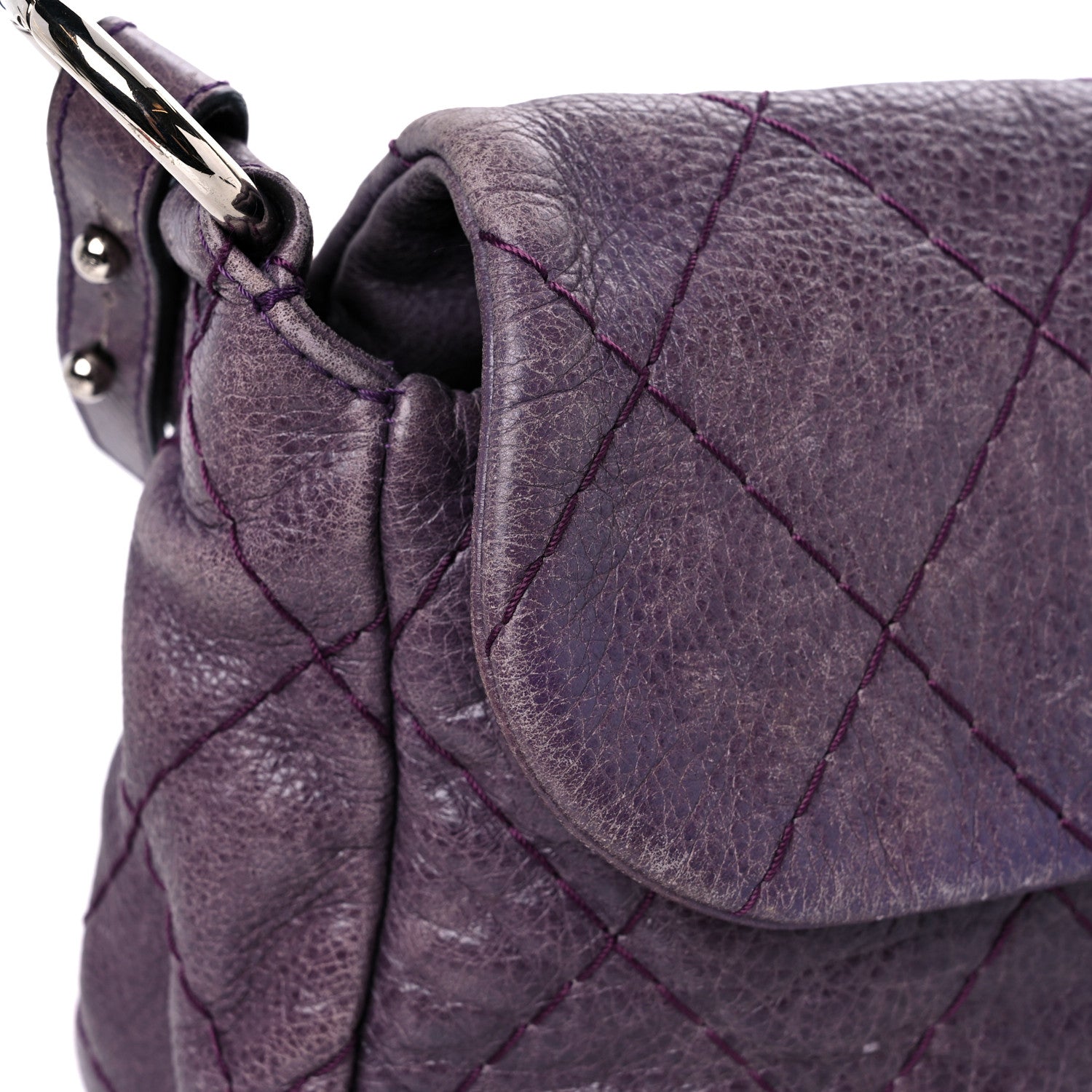 Chanel Glazed Calfskin Stitched On The Road Flap Purple 19 of 29