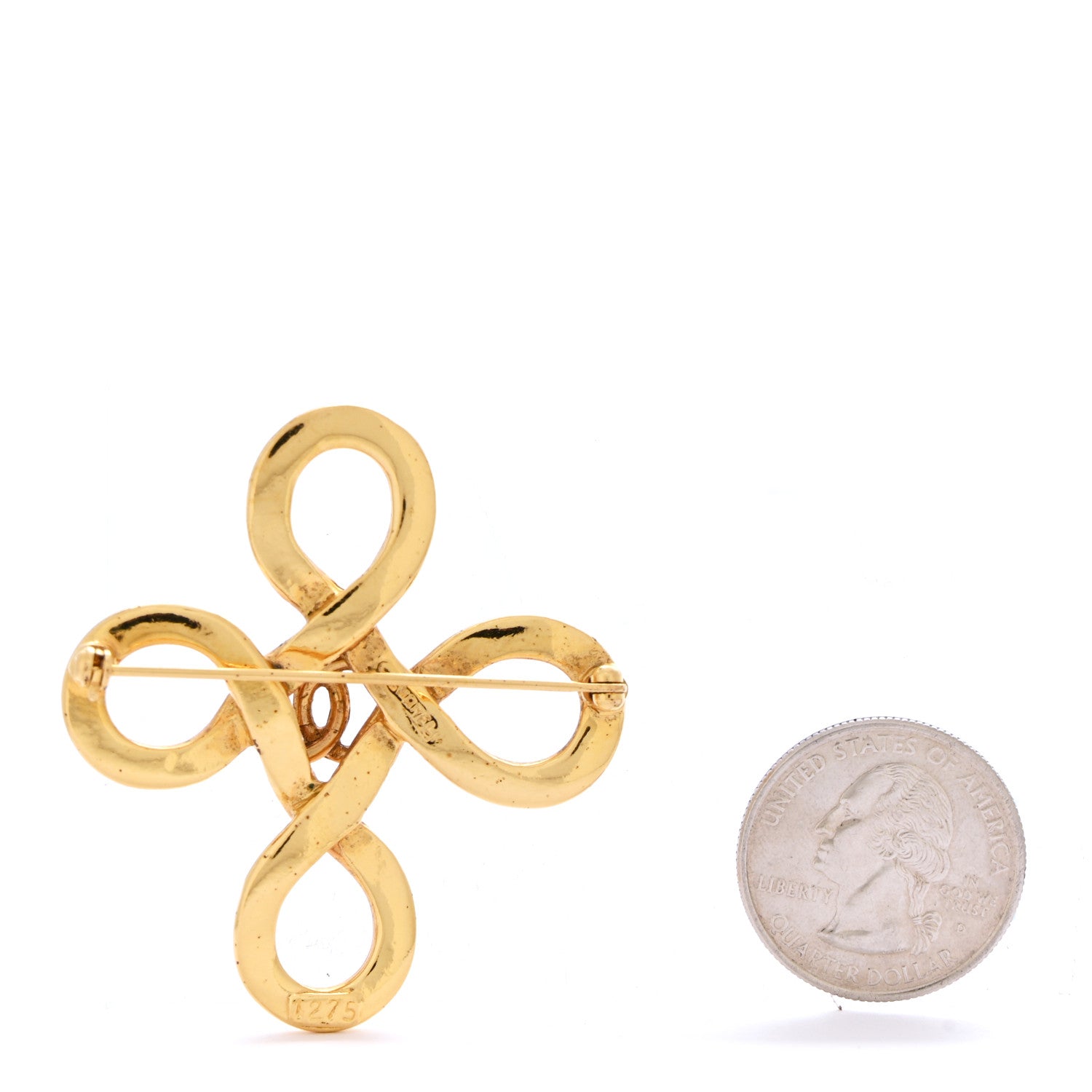 Chanel Metal CC Knot Brooch Gold 2 of 3