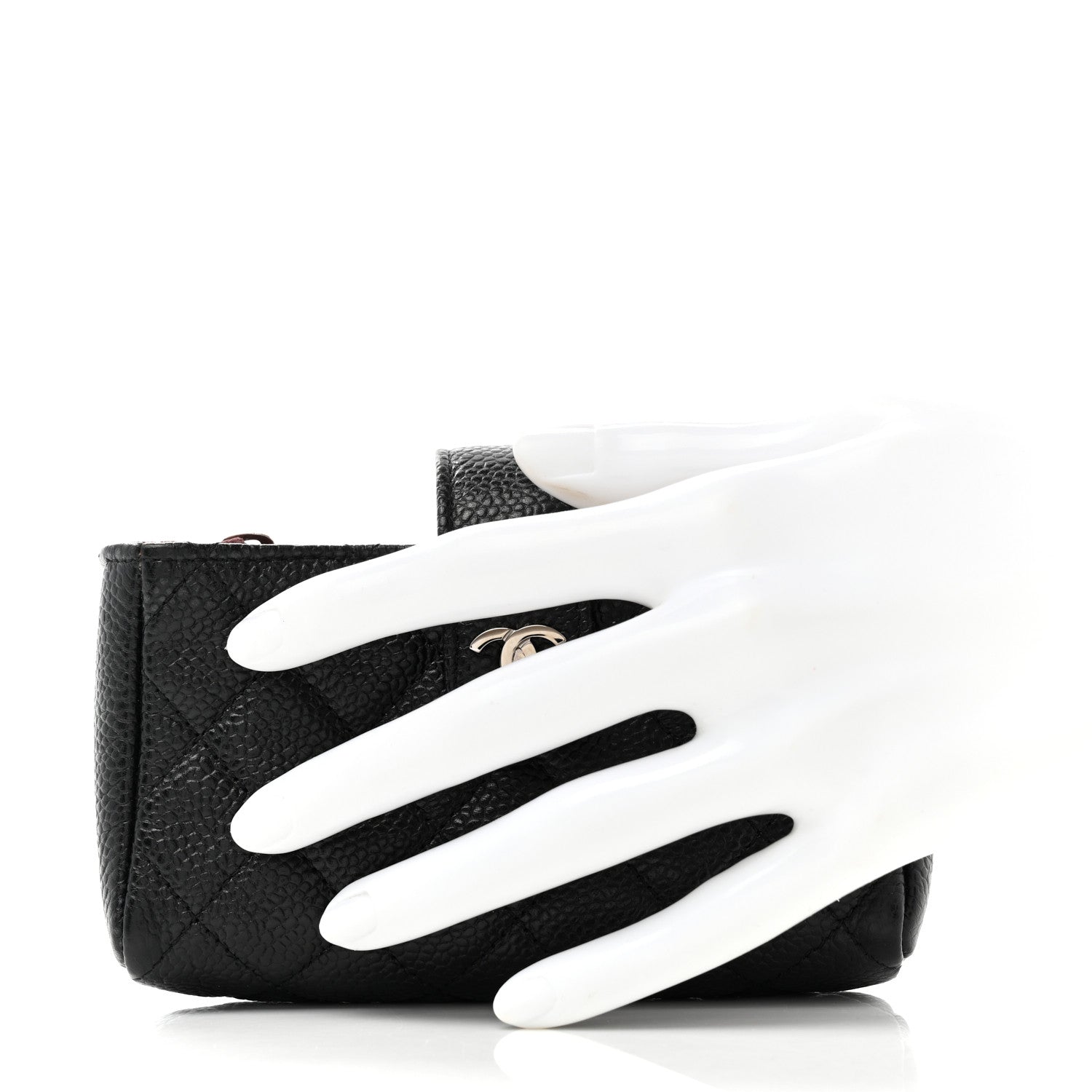 Chanel Caviar Quilted Mini Phone Holder Clutch Black 2 of 7