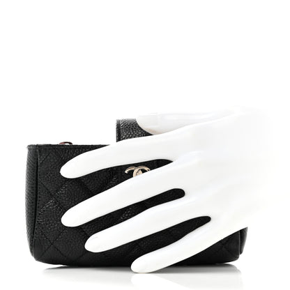 Chanel Caviar Quilted Mini Phone Holder Clutch Black 2 of 7