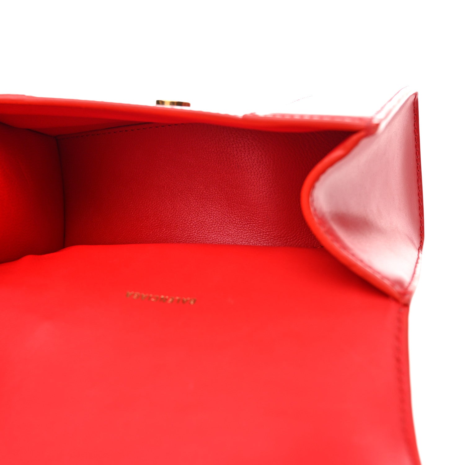 Balenciaga Shiny Box Calfskin Hourglass Top Handle Bag XS Bright Red 5 of 11