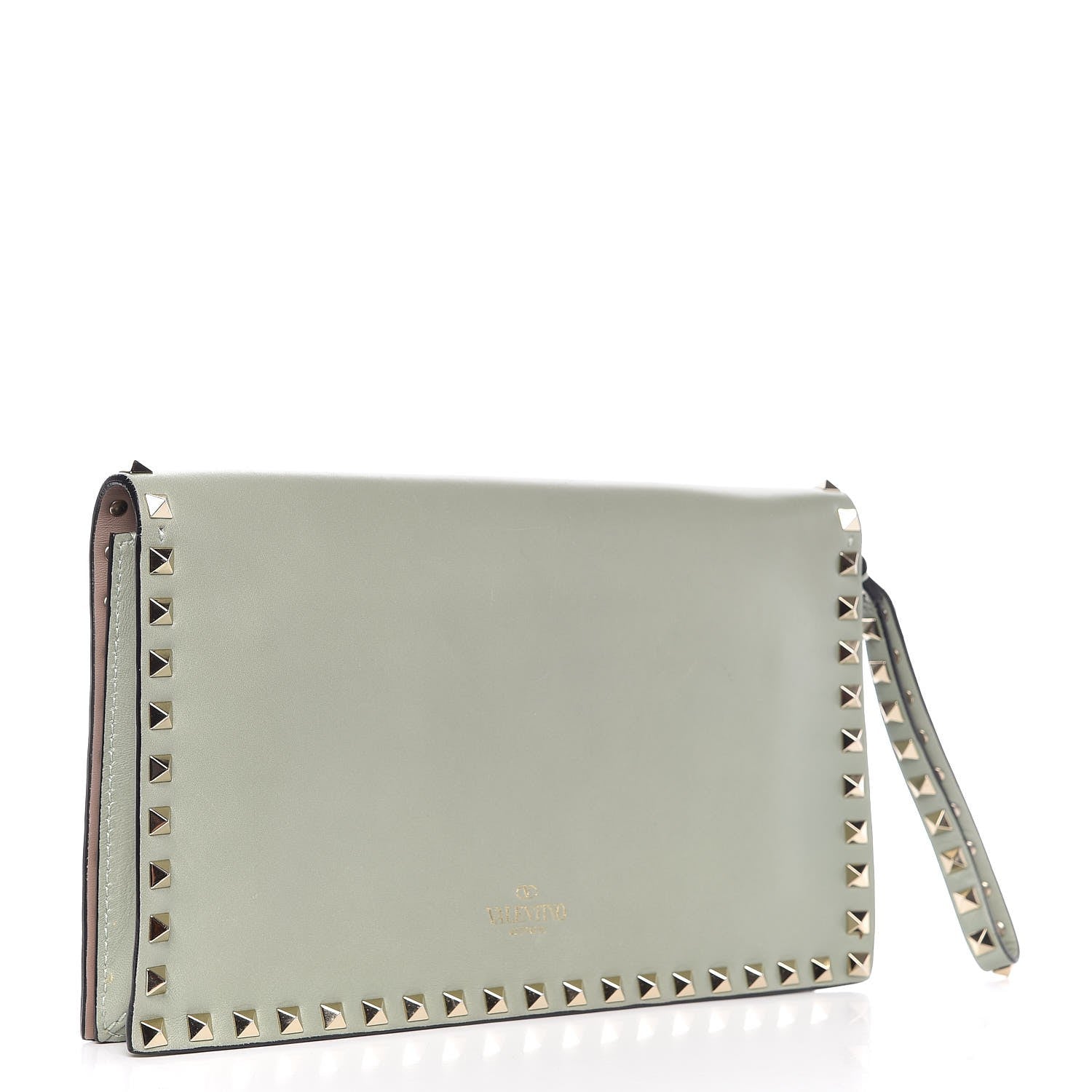 Valentino Garavani Nappa Rockstud Wristlet Clutch Green Tea Sorbet 4 of 9
