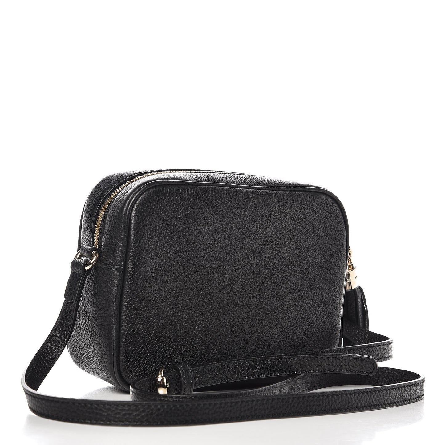 Pebbled Calfskin Small Soho Disco Bag Black