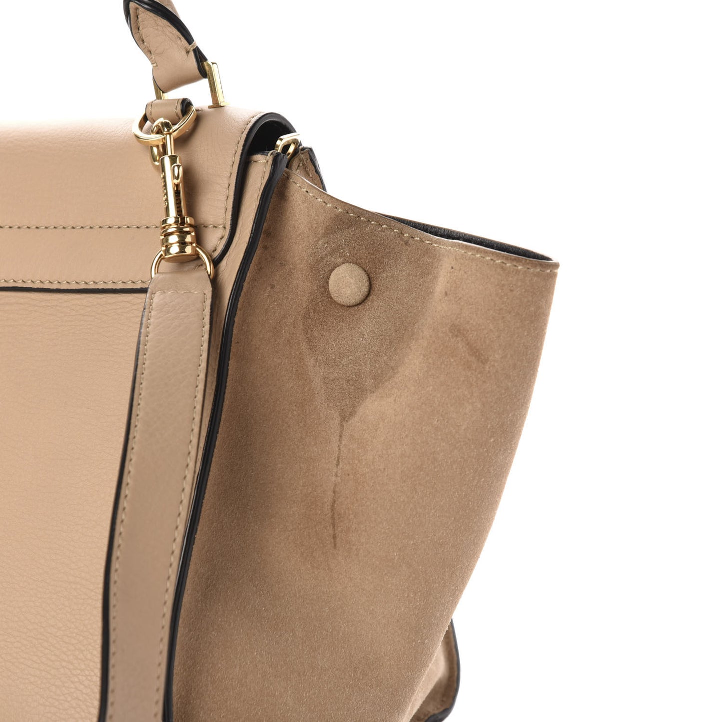 Smooth Calfskin Suede Medium Trapeze Sahara