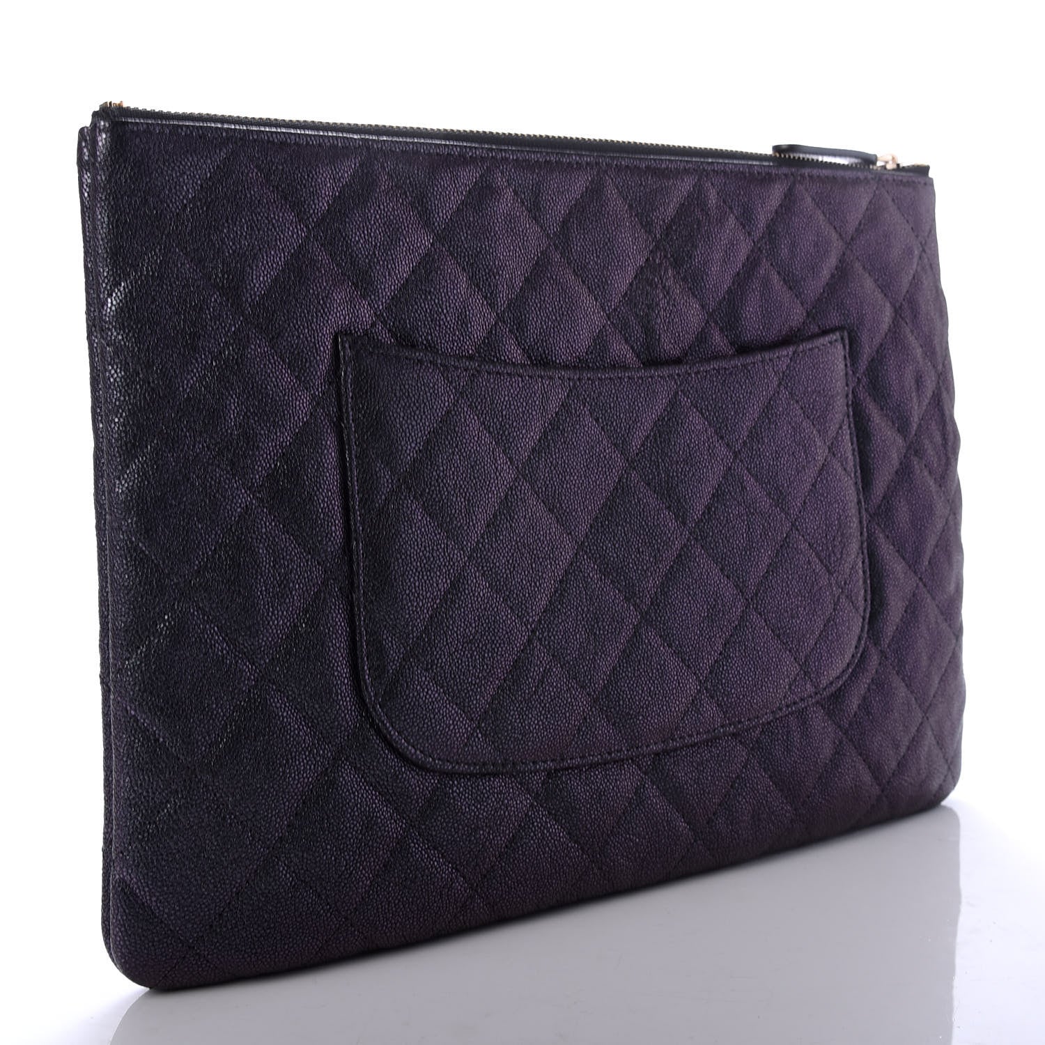 Chanel Iridescent Caviar Medium Night by the C Pouch Clutch Black 3 of 8
