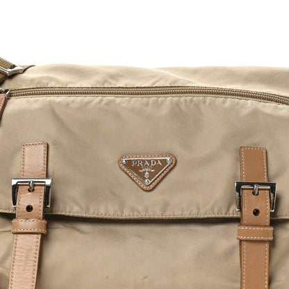 Prada Re-Nylon Vela Saffiano Pocket Double Buckle Messenger Shoulder Bag Cammeo 9 of 11