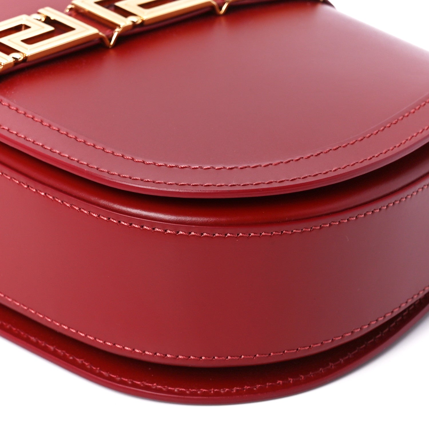 Versace Calfskin Large Greca Goddess Shoulder Bag Red 12 of 12