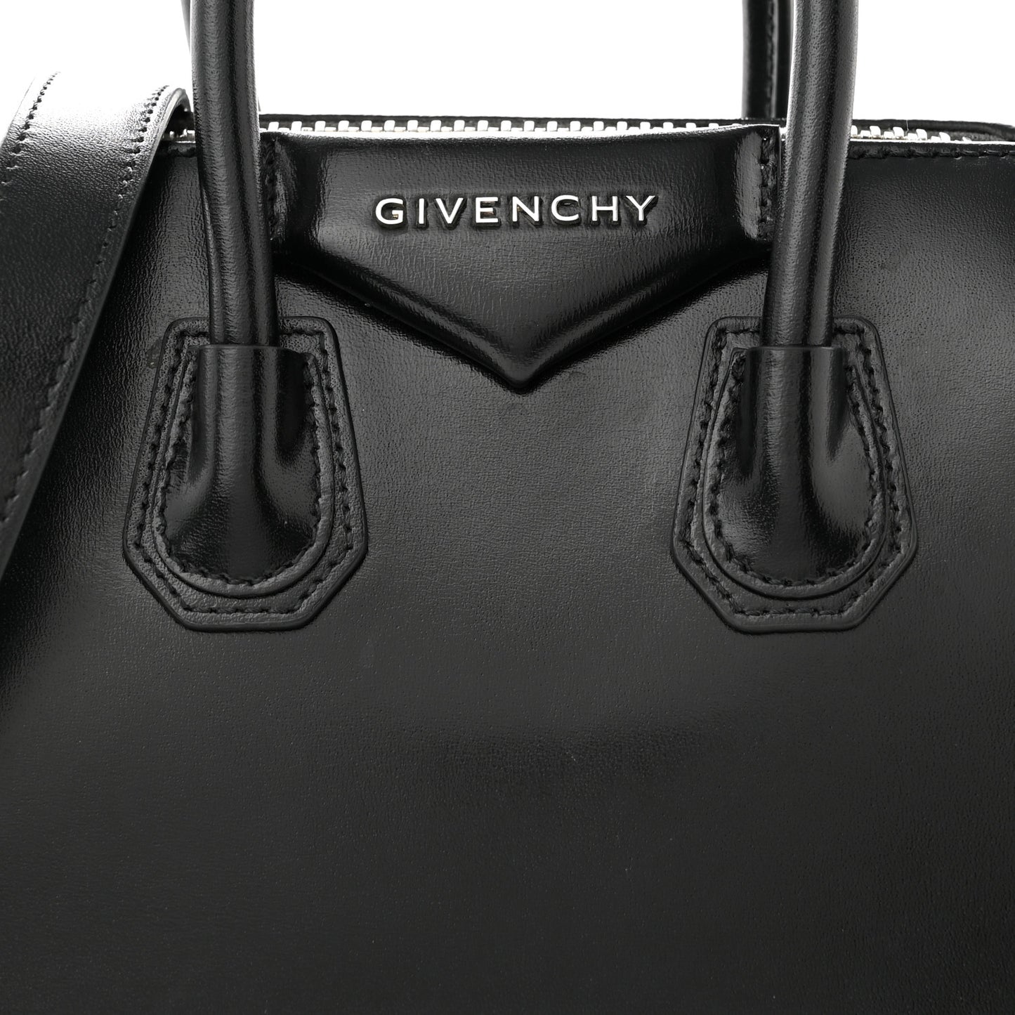 Shiny Lord Calfskin Mini Antigona Black
