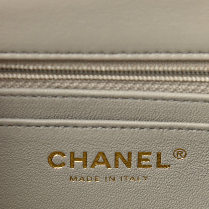 Chanel Lambskin Quilted Mini Rectangular Flap Grey 6 of 10