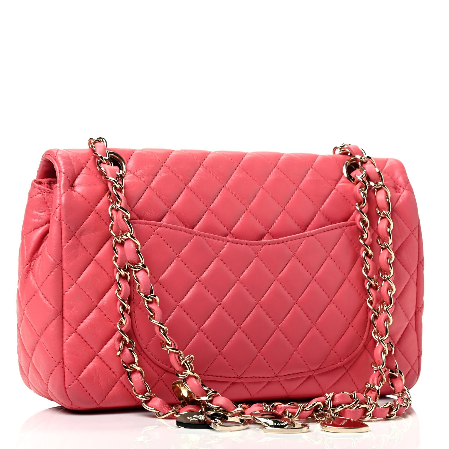 Chanel Lambskin Quilted Valentine Charms Medium Single Flap Pink 2 of 4