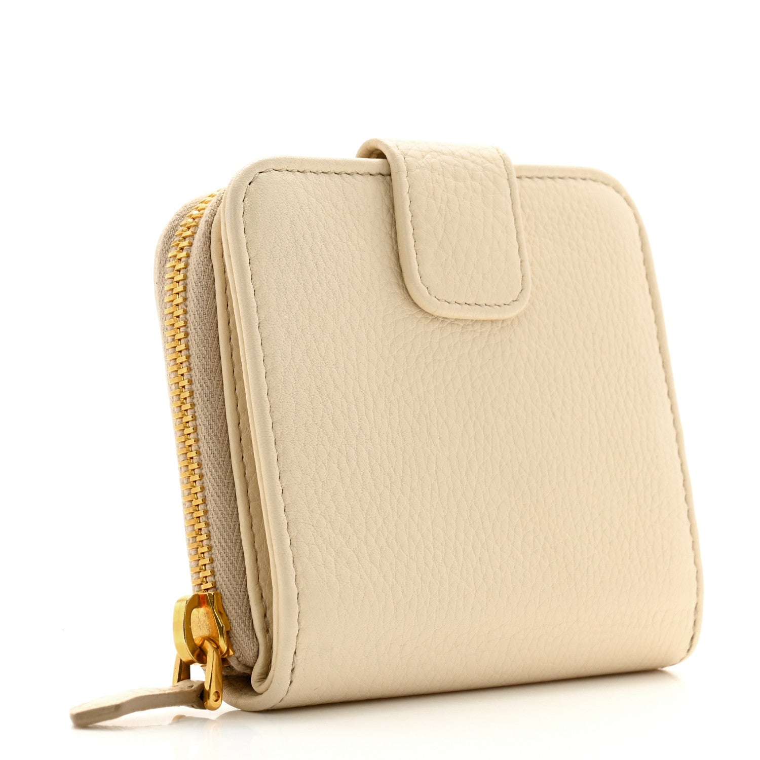 Prada Vitello Daino Compact Zip Around Wallet Cera 3 of 12