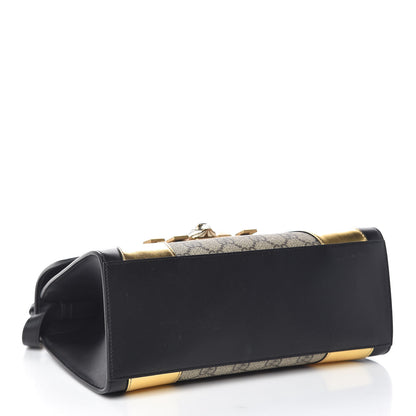 Gucci GG Supreme Monogram Small Osiride Top Handle Bag Black Gold 5 of 11