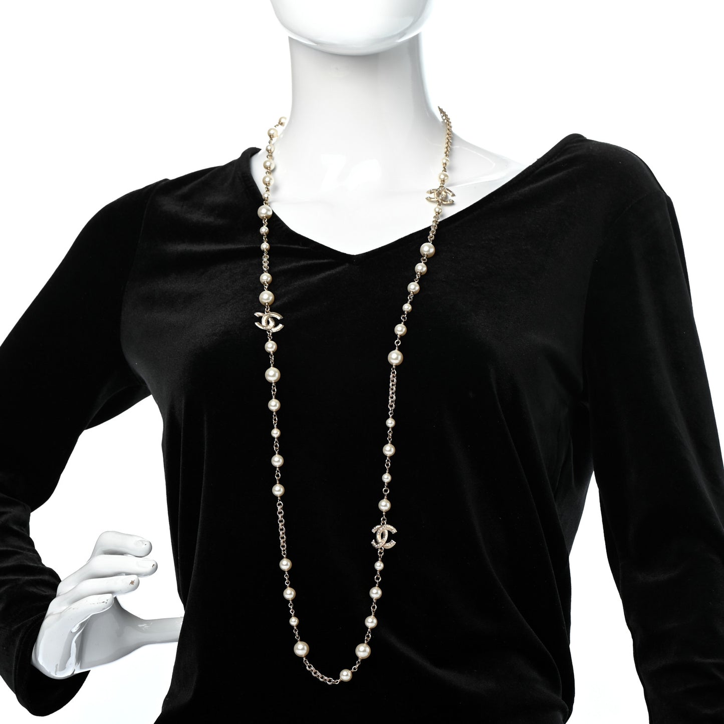 Pearl CC Necklace Light Gold