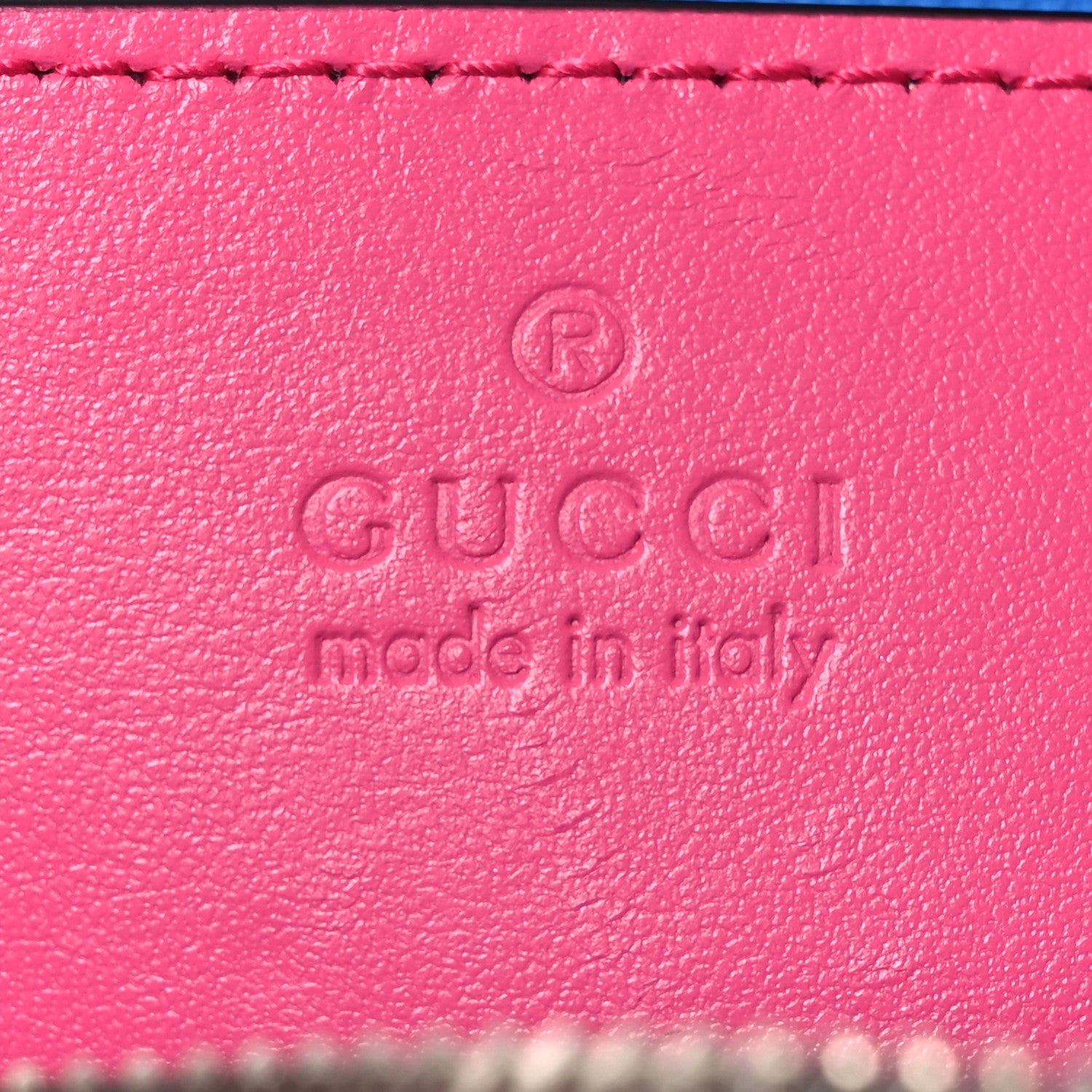 Gucci Calfskin GG Tennis Bi-Color Embossed Mini Duffle Bag Modern Fucsia Modern Blue 6 of 10