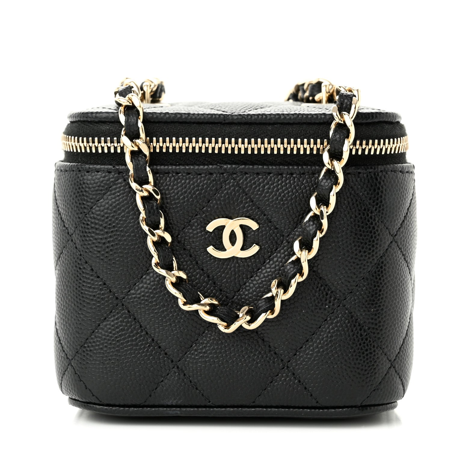 Chanel Caviar Quilted Mini Vanity Case With Chain Black 1 of 10