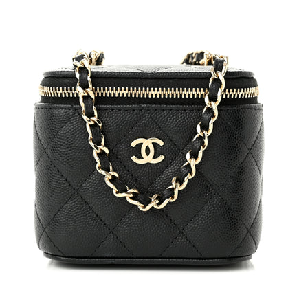 Chanel Caviar Quilted Mini Vanity Case With Chain Black 1 of 10