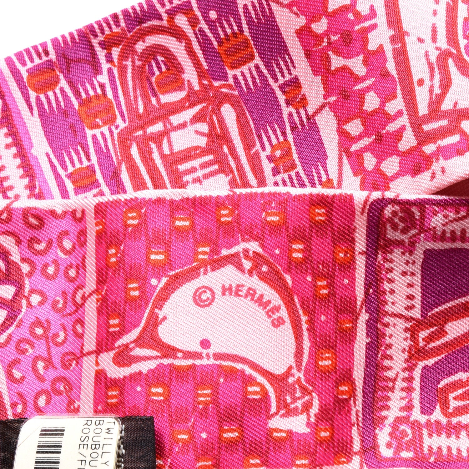 Hermes Silk Boubou H Twilly Rose Fuchsia Violet 3 of 4