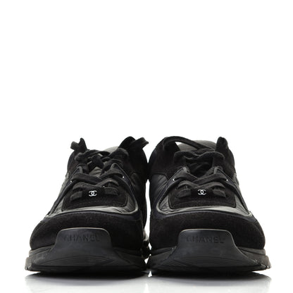 Chanel Kid Suede Calfskin Mens Sneakers 46 Black 2 of 7