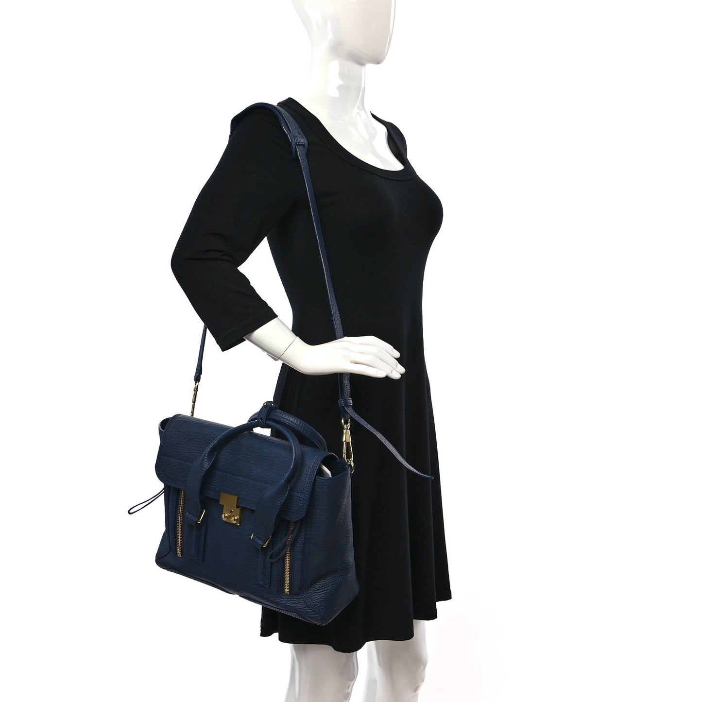 Textured Calfskin Medium Pashli Satchel Ink