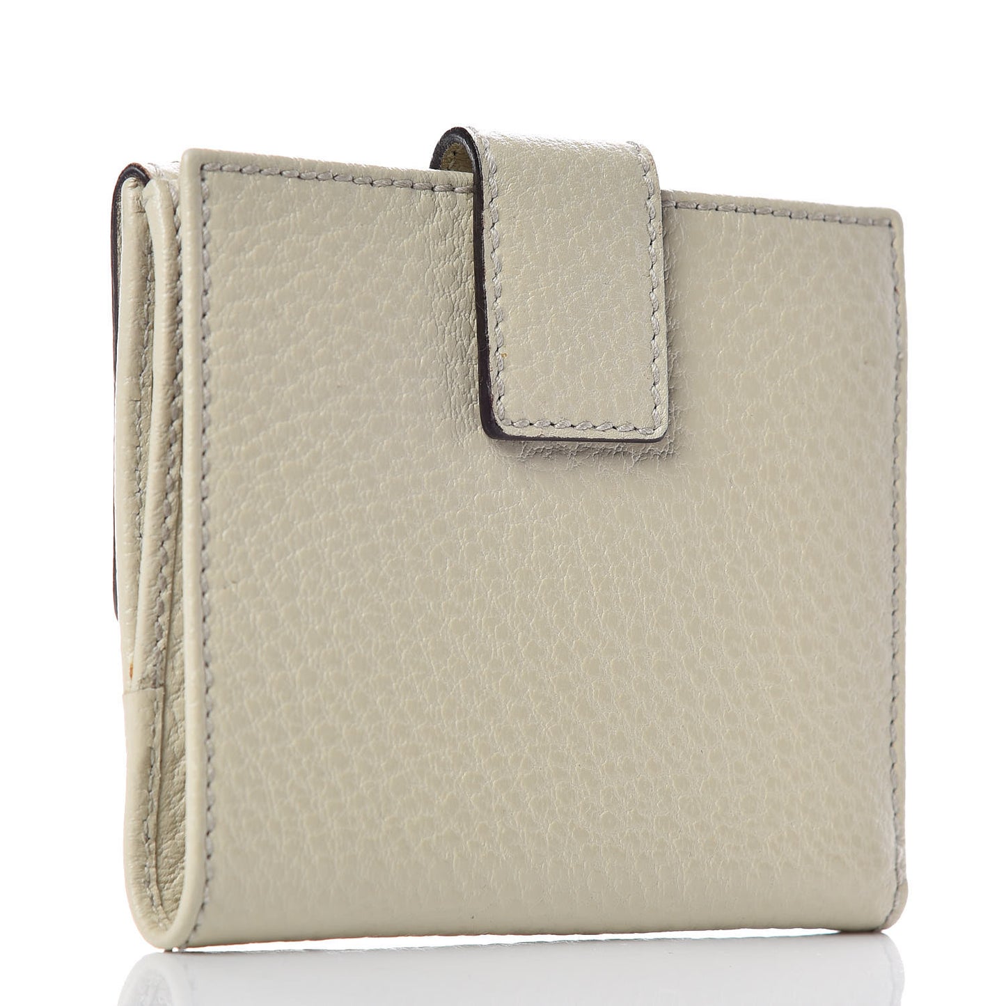 Calfskin Bamboo French Wallet White