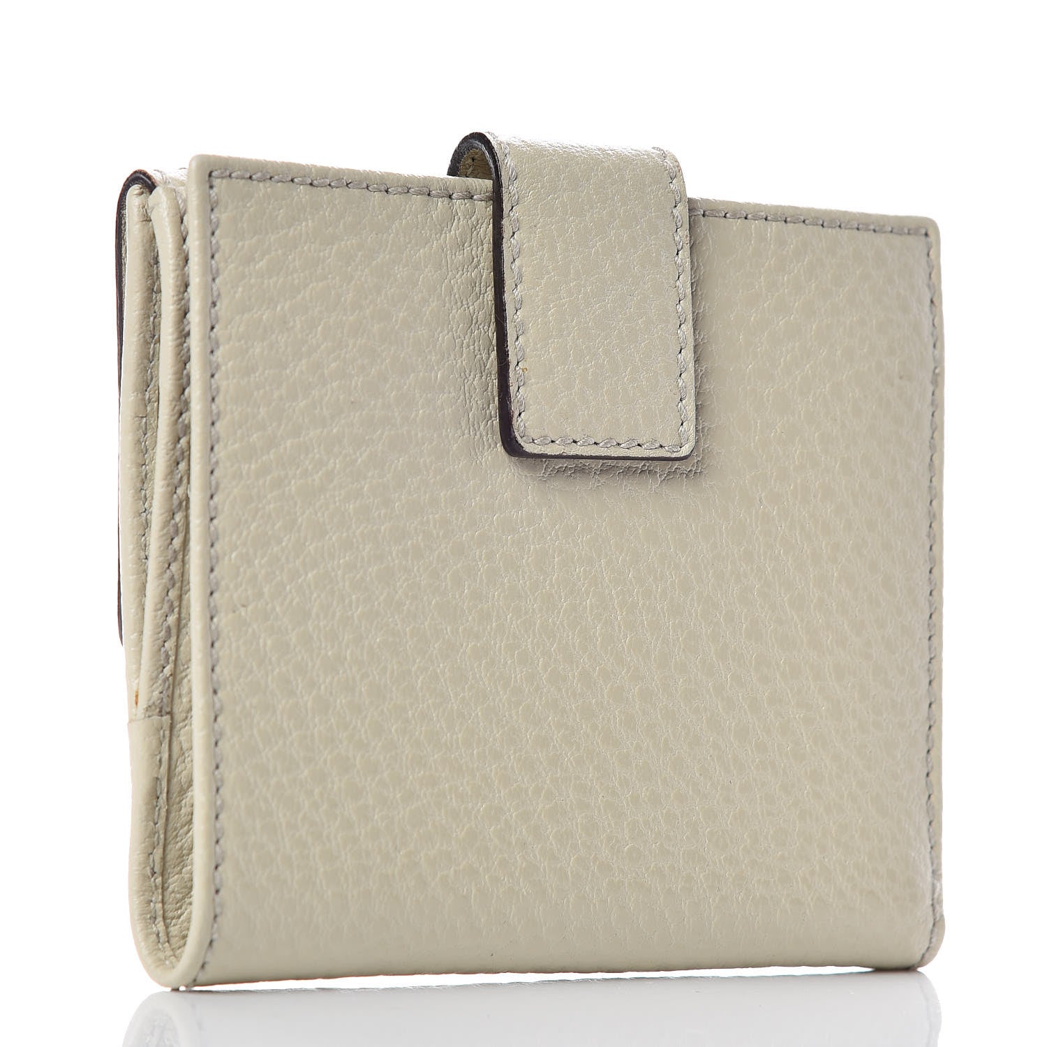 Gucci Calfskin Bamboo French Wallet White 3 of 12