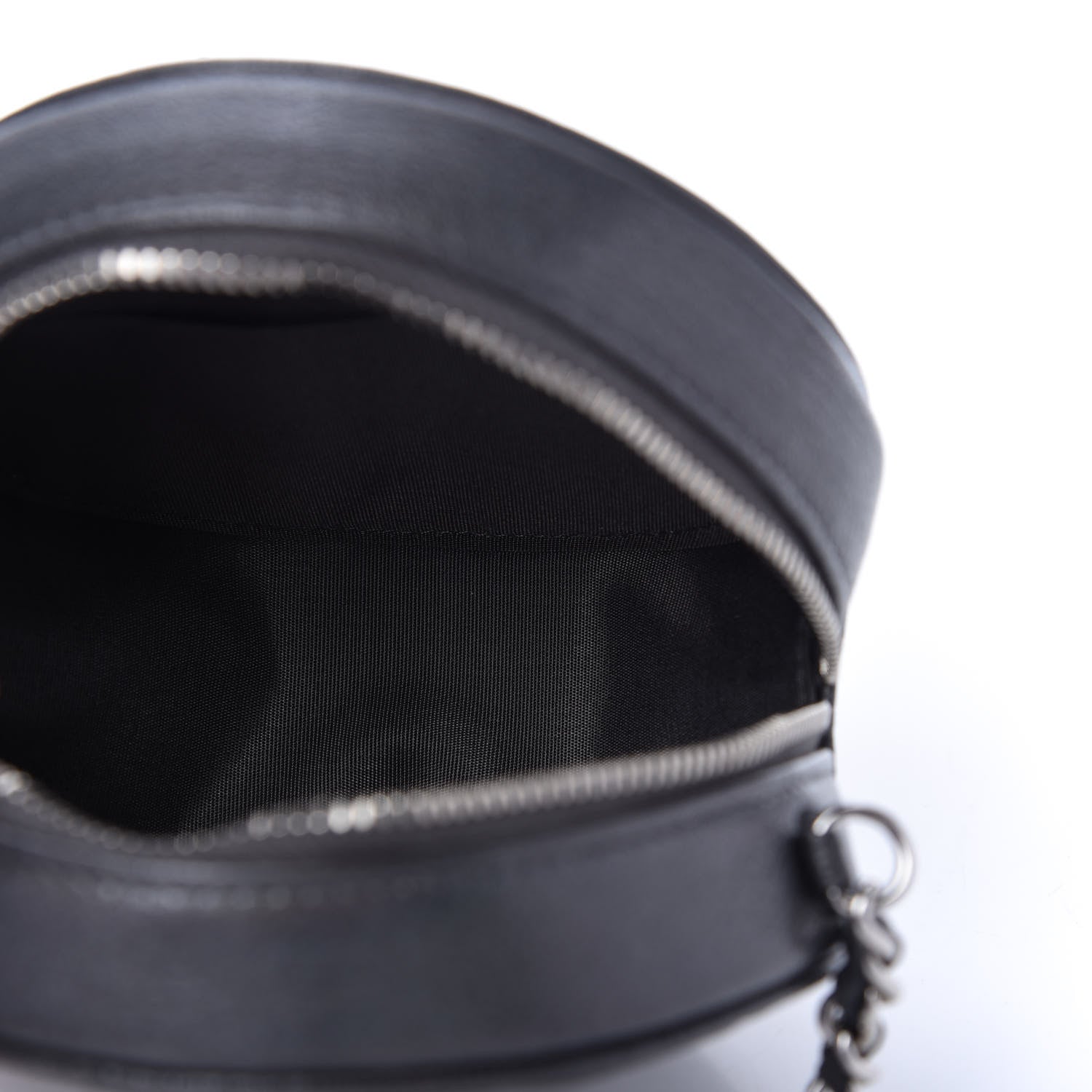 Chanel Goatskin Camellia Quilted Round Clutch With Chain Grey 5 of 10