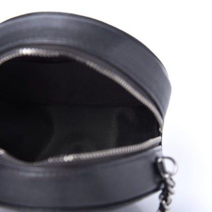 Chanel Goatskin Camellia Quilted Round Clutch With Chain Grey 5 of 10
