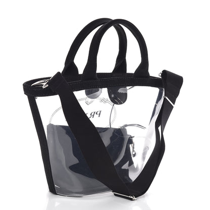 Prada Plexiglass Canapa Small Shopper Tote Black 3 of 8