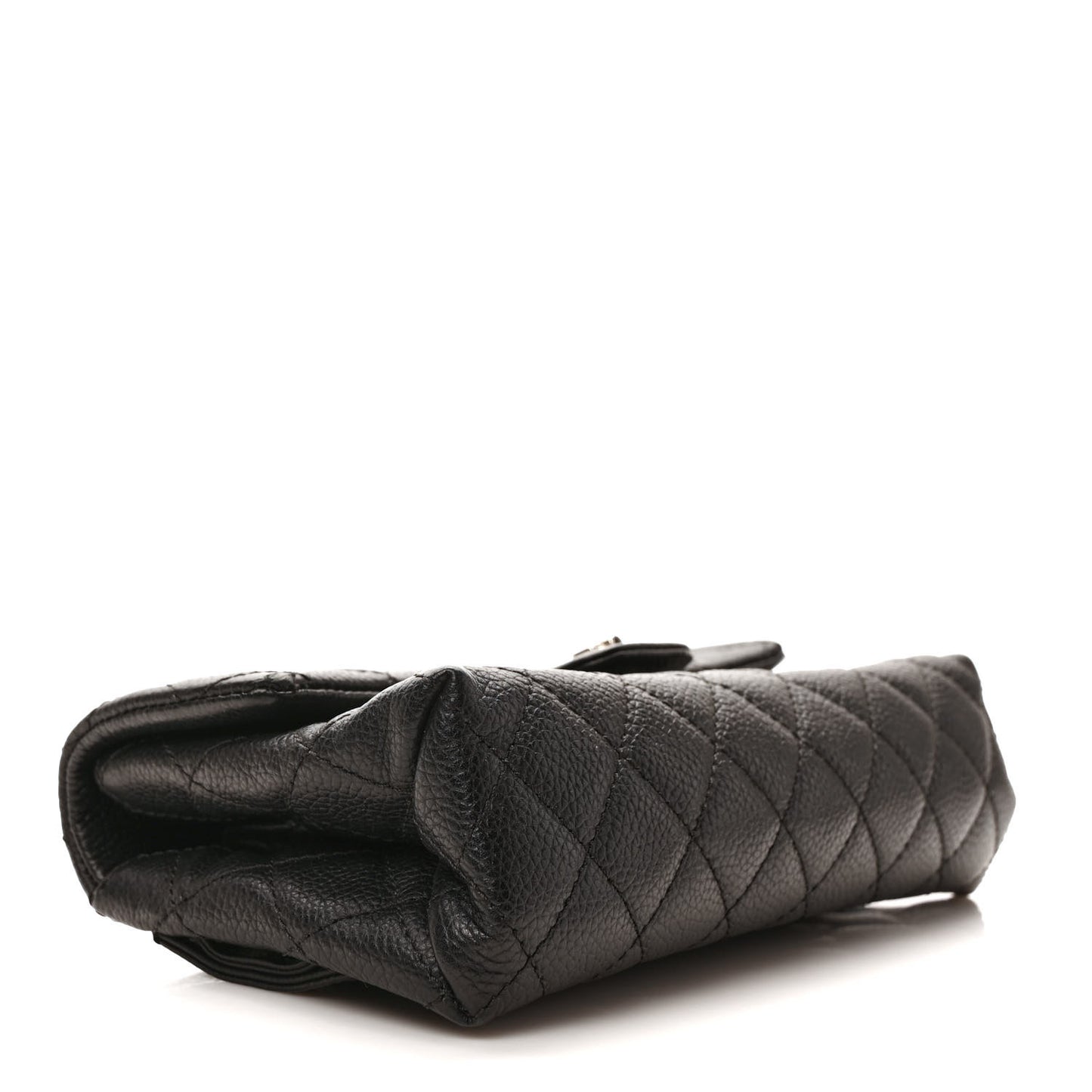 Grained Calfskin Quilted 2.55 Reissue Flap Belt Bag Clutch Black
