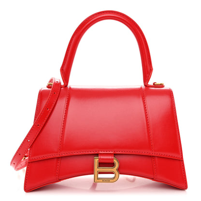 Balenciaga Shiny Box Calfskin Small Hourglass Top Handle Bag Bright Red 1 of 9
