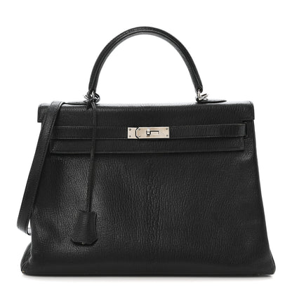 Hermes Chevre De Coromandel Kelly Retourne 35 Black 1 of 19