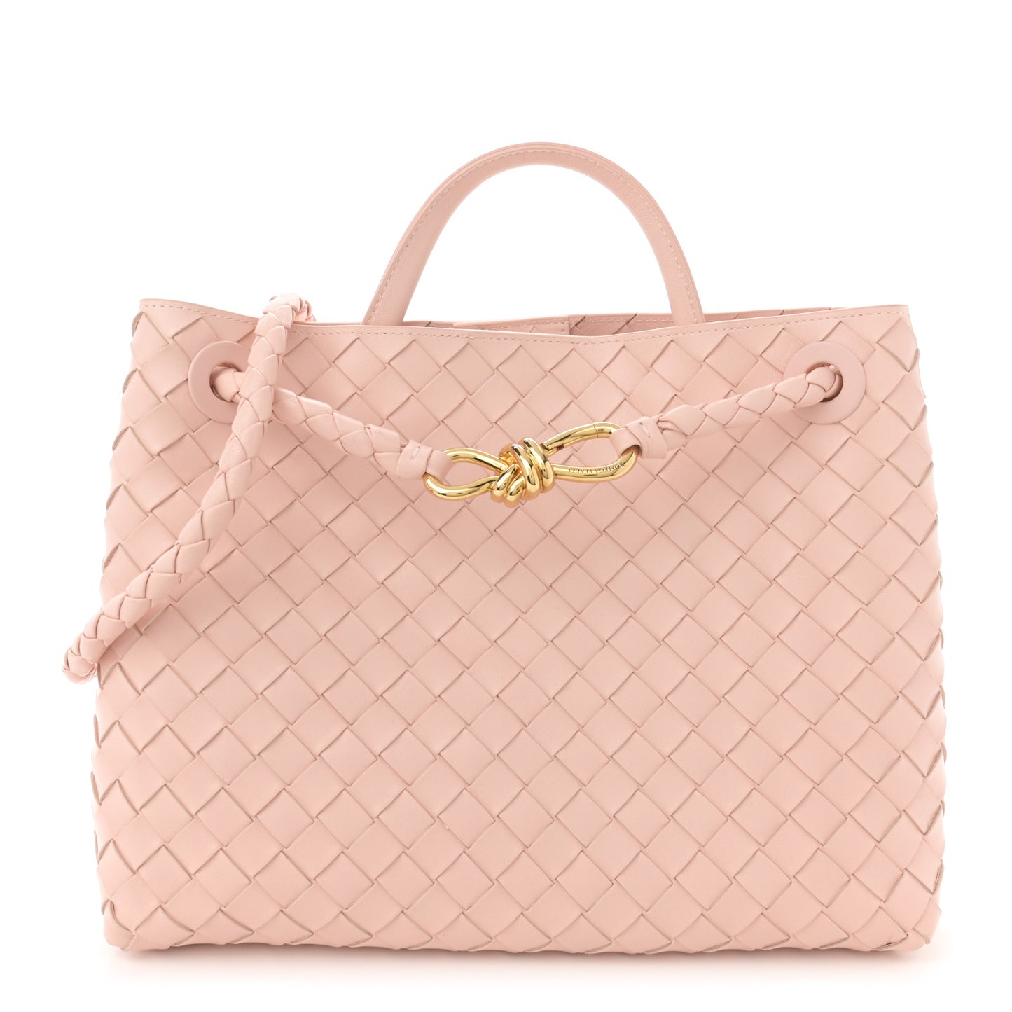 Nappa Intrecciato Medium Andiamo Shoulder Bag Lotus