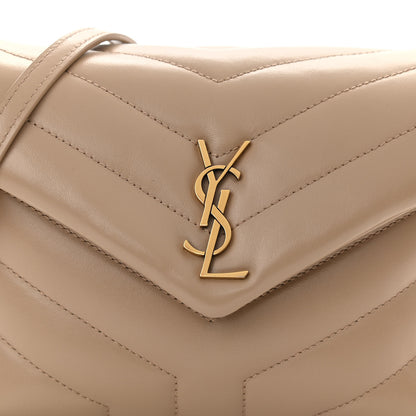 Saint Laurent Calfskin Y Quilted Monogram Toy Loulou Crossbody Bag Dark Beige 10 of 10