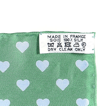 Hermes Silk Brides De Gala Love Pocket Square Vert Mousse Mauve Blanc 3 of 3