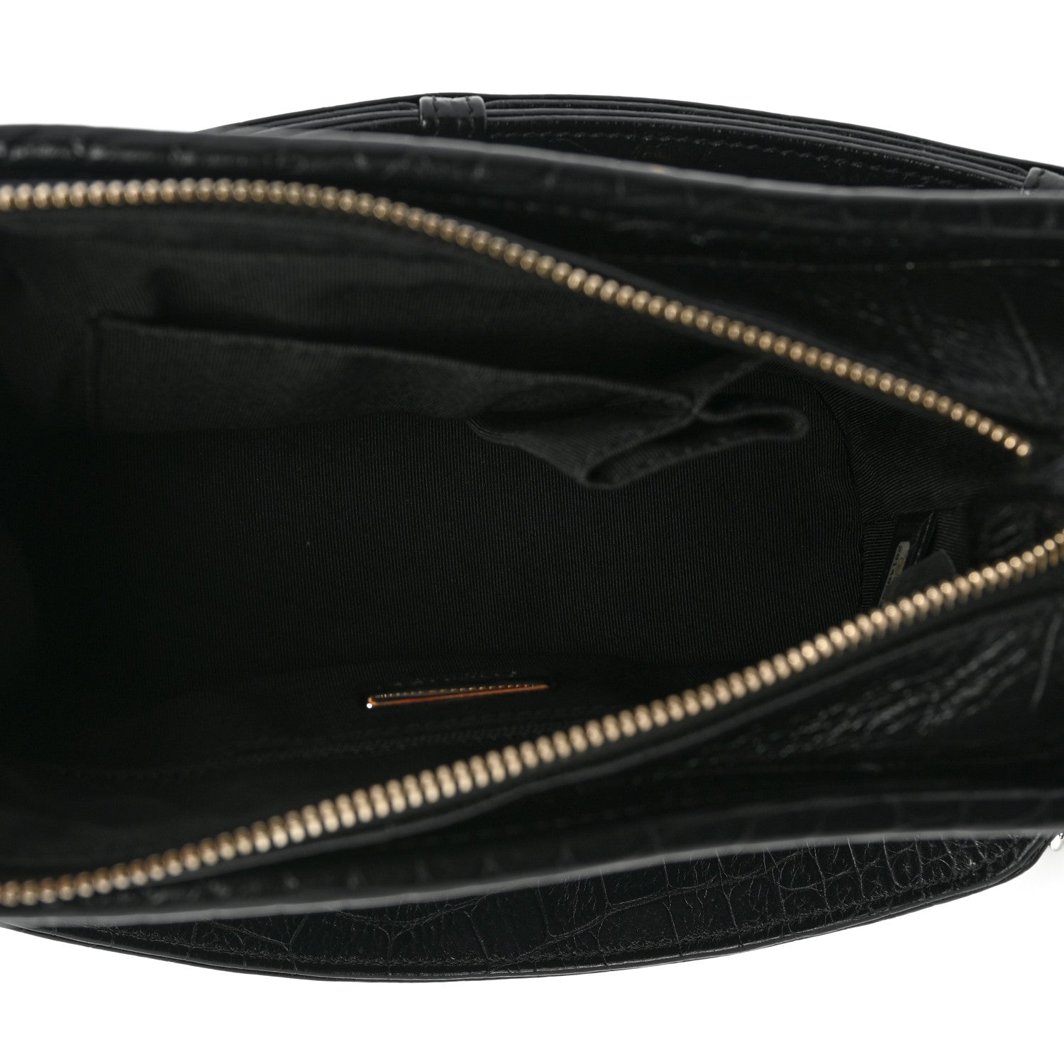 Chanel Calfskin Crocodile Embossed Small Gabrielle Cocodile Hobo Black 4 of 9