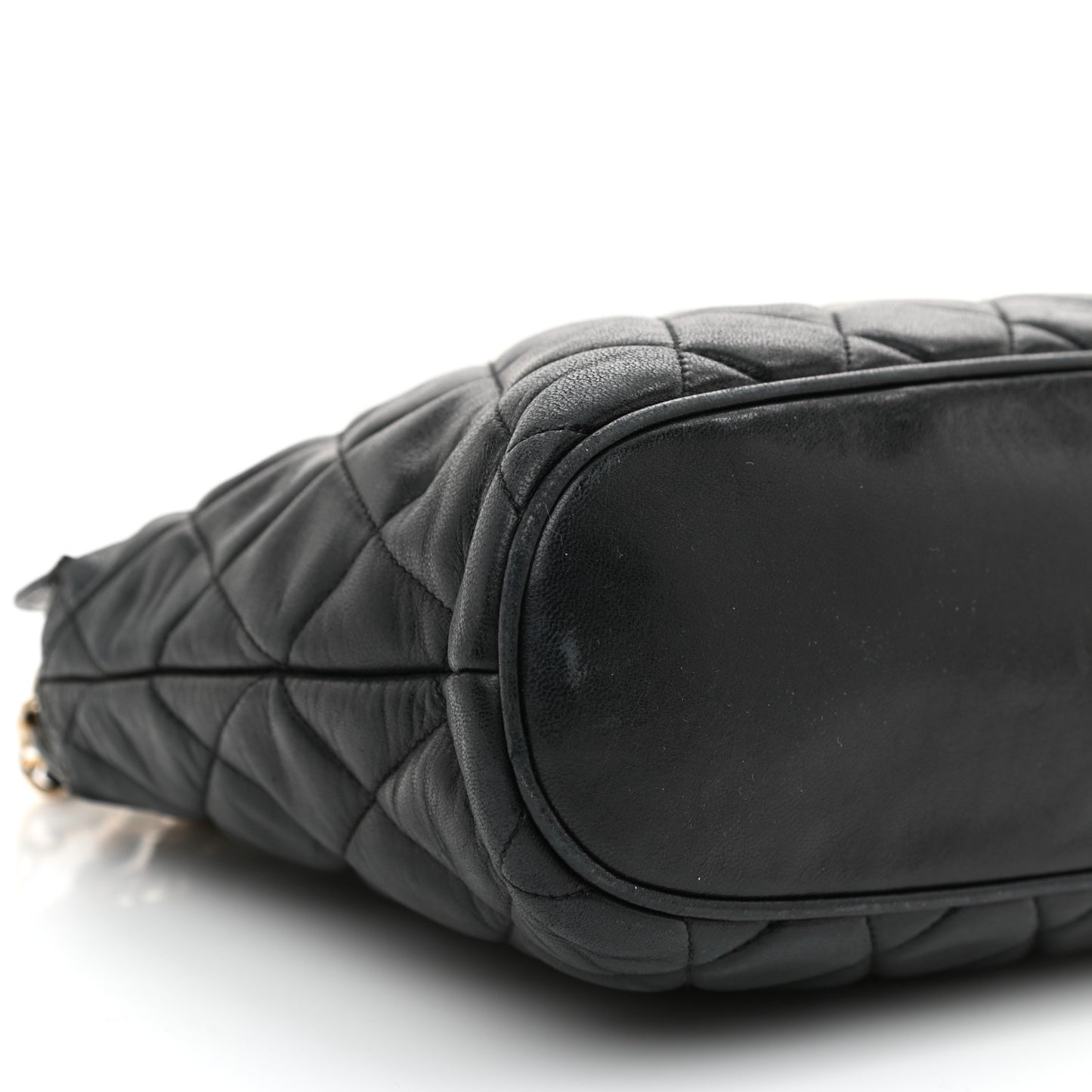 Lambskin Quilted Shoulder Bag Black