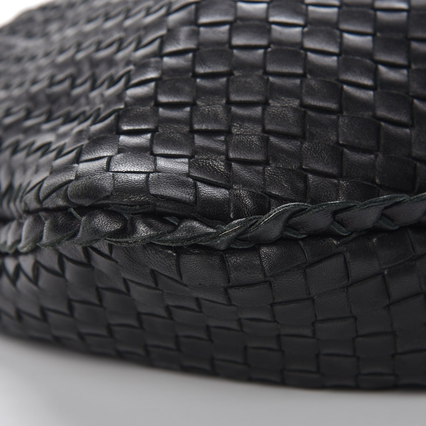 Nappa Intrecciato Pleated Large Veneta Hobo Black