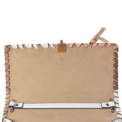 Fendi Vitello Liberty Whipstitch Bow Kan I Shoulder Bag White Ice Multicolor 10 of 14