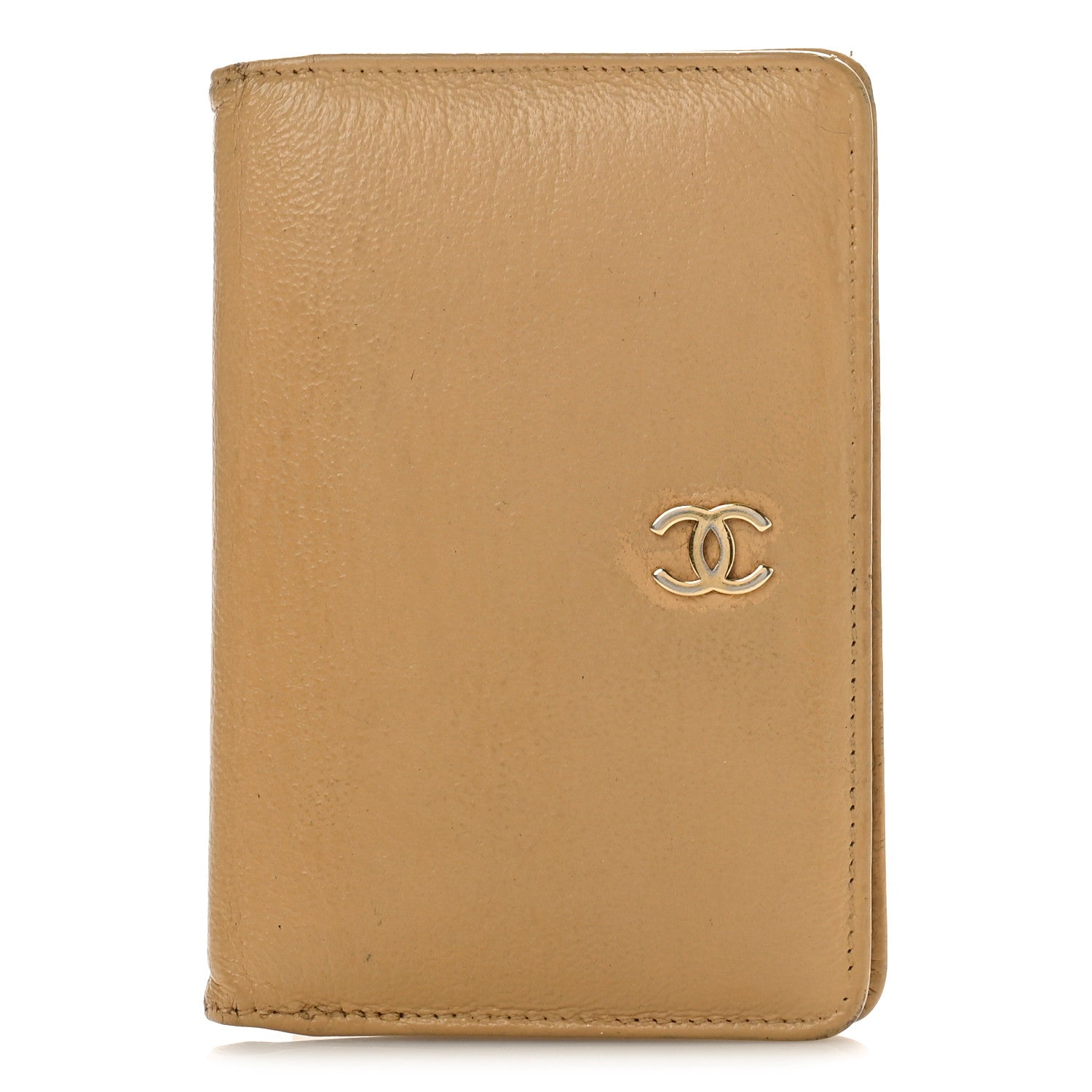 Chanel Goatskin Card Holder Wallet Beige 1 of 9