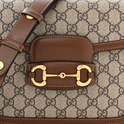 Gucci GG Supreme Monogram Horsebit 1955 Shoulder Bag Beige Brown Sugar 8 of 11