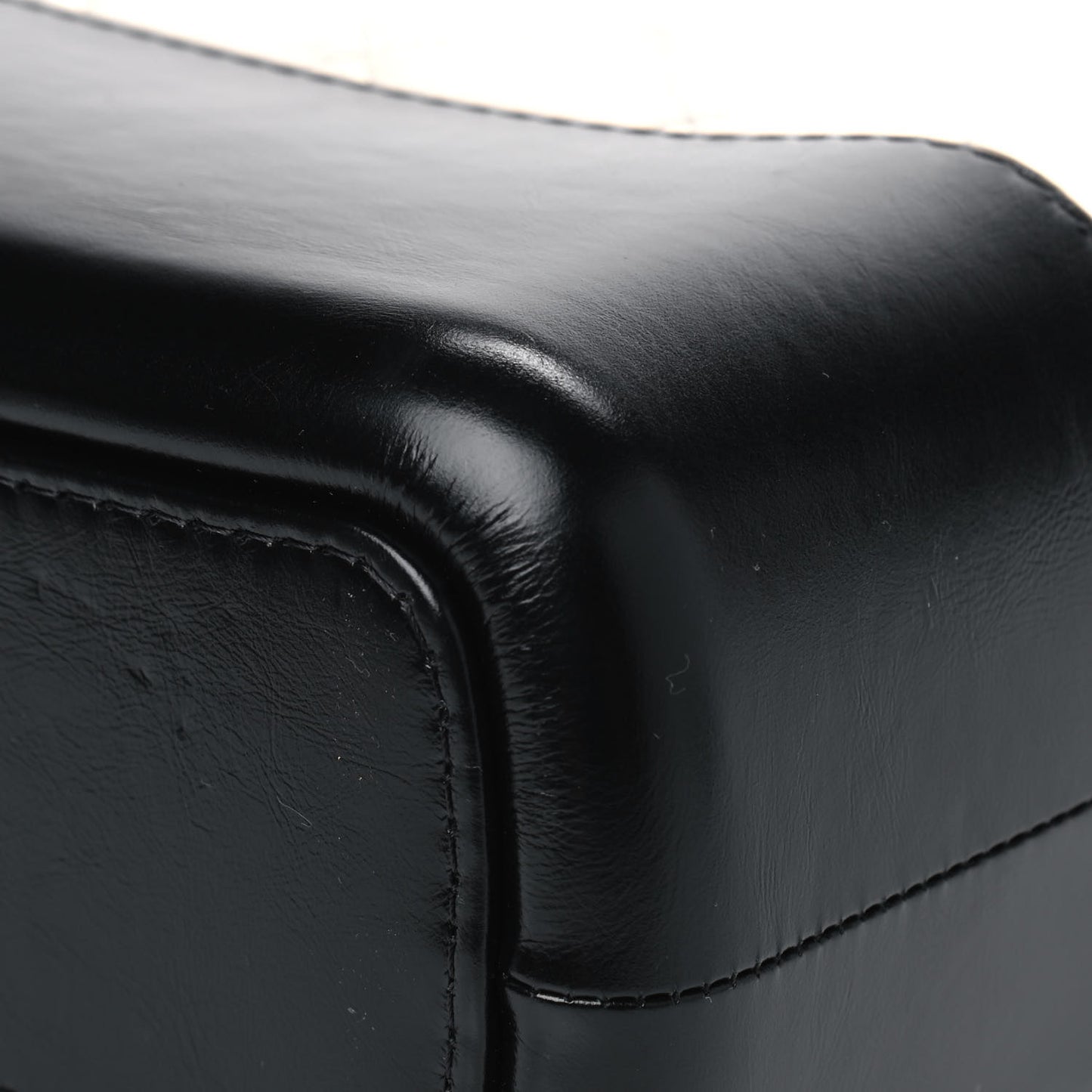 Aged Calfskin Quilted Medium Gabrielle Hobo Black White